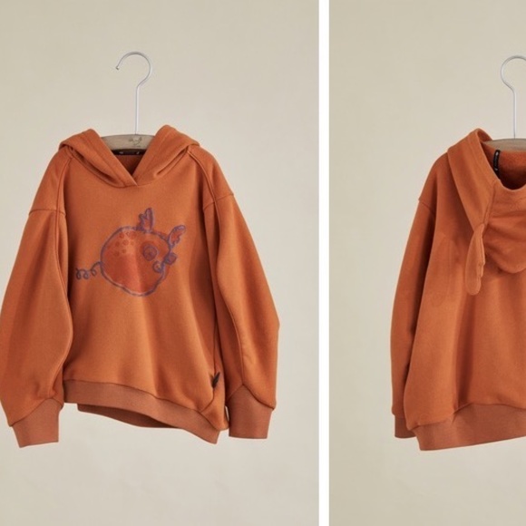 Private label kids orange hoodie 5/6Y=120cm - Picture 6 of 11